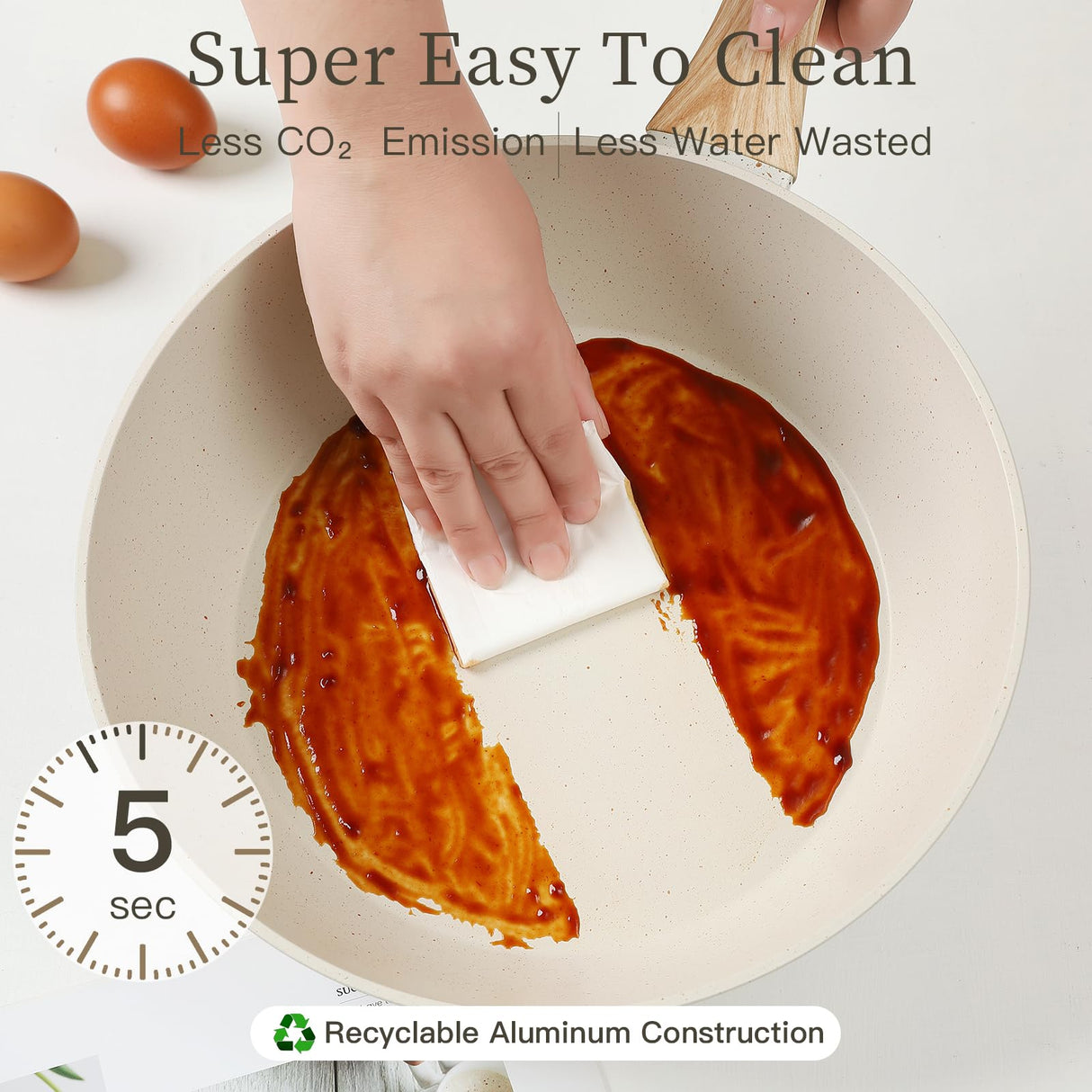 16PCS Pots and Pans Set Non Stick Cookware Set Nonstick with Cooking Set (white, 16pieces) Anymark