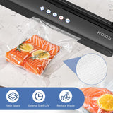 KOIOS Vacuum Sealer Machine, Automatic Food Sealer with Cutter, Dry & Moist Modes, Compact Design Powerful Suction Air Sealing System with 10 Sealing Bags & Air Suction Hose KOIOS