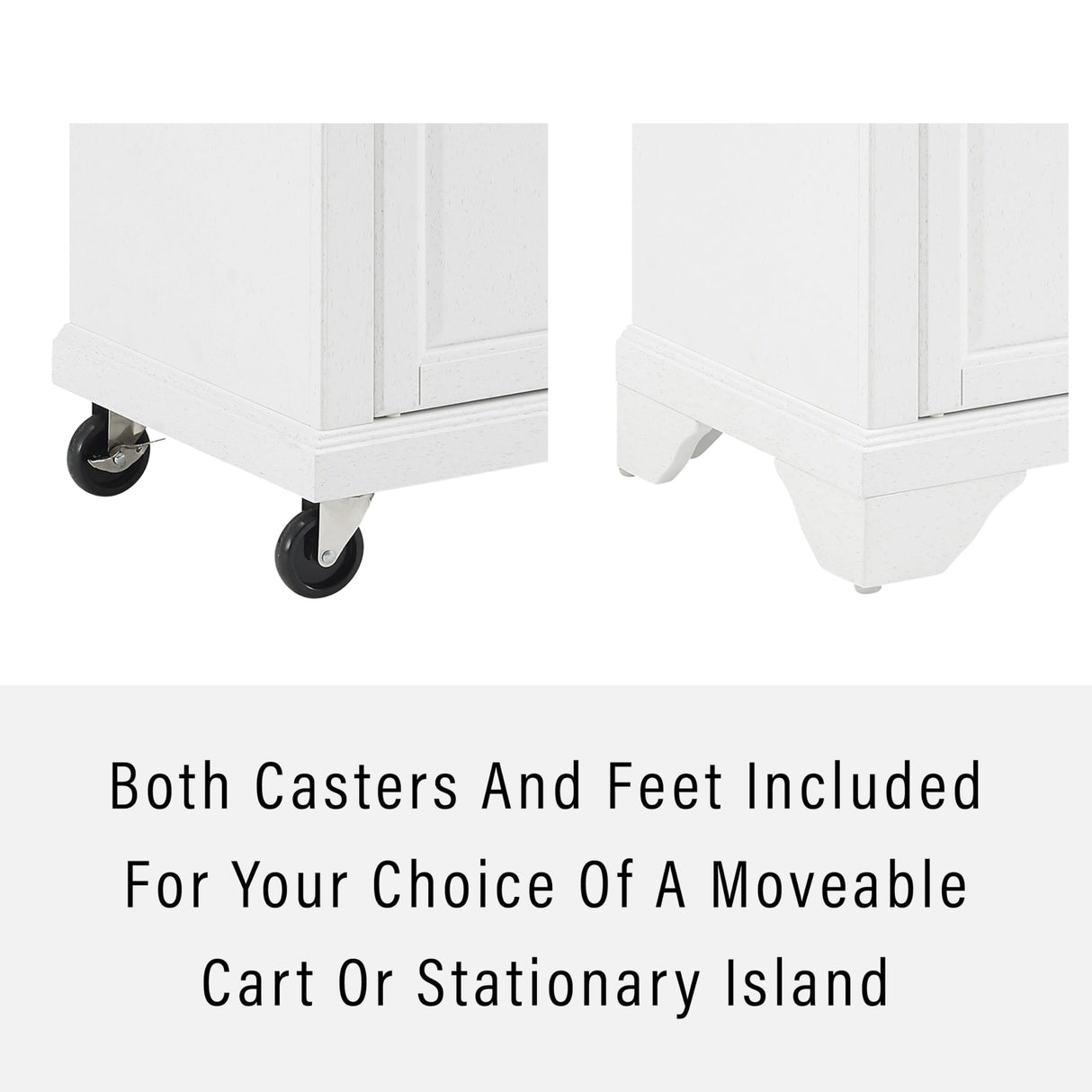 Crosley Furniture Avery Rolling Kitchen Island Storage Cart with Shelves, Microwave Stand, Coffee Bar, Distressed White Crosley Furniture