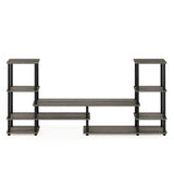 FURINNO Turn-N-Tube Grand Entertainment Center, French Oak Grey/Black Furinno