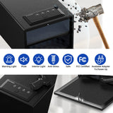 XDeer Biometric Pistol Safe (FCC & California DOJ Certified) - Quick Access Handgun Safe with Fingerprint & Digital Keypad, APP Bluetooth Secure Home Gun Safe for up to 4 Pistols (No Cleaning Kit) XDeer