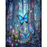 GEMFAMILY Butterfly Diamond Art Kits for Adults,5D Diamond Painting Kits for Butterfly Forest,DIY Round Full Drill Diamond Painting Kits for Beginner Home Wall Decor12 X 16Inch GEMFAMILY