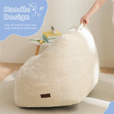 MAXYOYO Kids Bean Bag Chair, Bean Bag Couch with Handle, Comfy Toddler Chair for Boys and Girls, Accent Sofa Chair with Pocket for Gaming Reading Relaxing, Beige MAXYOYO