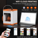 Newest Tina2S 3D Printer, HEPHI3D 3D Printers WiFi Cloud Printing Auto Bed Leveling, Fully Assembled Mini 3D Printers for Beginners, Silent Print, Fully Open Source DIY 3D Printers for Home, School HEPHI3D