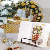 VYNOPA Cookbook Stand for Kitchen Counter Wood Adjustable Recipe Book Holder Stand iPad Rustic Holder Thanksgiving Day Christmas Gift for Mother, Grandma, Women VYNOPA