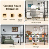 Giantex Twin Size Loft Bed, Metal Loft Bed Frame with Ladder & Safety Guardrail, Space-Saving with Ample Space Underneath, for Teens Junior and Adults, No Box Spring Need, Black Giantex