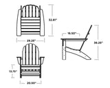 POLYWOOD Vineyard Adirondack Chair, White Polywood