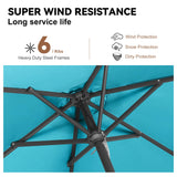 AckMizz 7.5ft Outdoor Patio Umbrella - Table Umbrella Waterprool UV Protection, Sombrillas de Patio with Push Button Tilt&Crank, Sun Umbrella for Pool, Porch, Garden, Deck, Backyard(Sky Blue) AckMizz