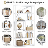 Tribesigns Bookshelf, Modern 5-Tier Etagere Bookcase, 70.8 inch Tall Bookshelf with 8 Open Storage Shelf, Book Shelf Display Tack Shelving Unit for Home Office Living Room, White Tribesigns