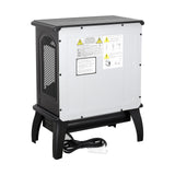 Electric Fireplace Infrared Heater with Remote Control 3D Electric Heater Fireplace 18" Electric Fireplace Stove Adjustable Brightness and Heating, 1500W Electric Fireplace Freestanding, Black GOAWGO