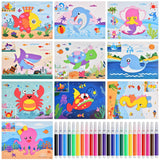 OSDUE EVA Foam Art Crafts Gift Kit, 12 Pieces 3D EVA Foam Sticker Puzzle Game, DIY Cartoon Animal Painting Stickers for Kids Ages 4+ Toddler, Preschool Learning Toy for Easter Birthday Party Favor OSDUE