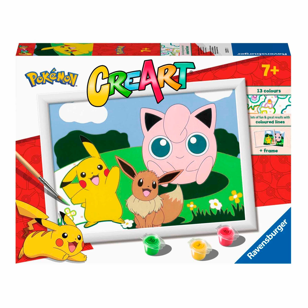 Ravensburger CreArt Pokémon Classics Paint by Numbers for Children Age 7 Years Up - Painting Arts and Crafts Kits for Kids, Green Ravensburger