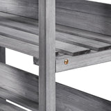 Topeakmart Fir Wood Potting Bench W/Storage Shelf W/Metal Tabletop W/Hook 3 Shelves Potting Table for Outdoor Garden Work Bench Gray Topeakmart