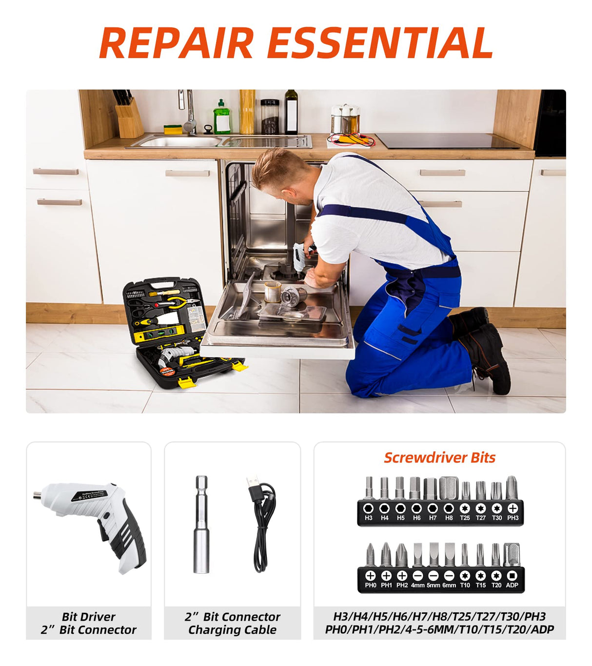 DIFFLIFE 136 Piece Tool Set,General Household Hand Tool Kit with Plastic Toolbox Storage Case-136 Piece… DIFFLIFE