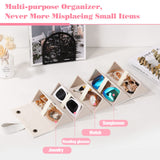 MoKo Sunglasses Organizer with 5 Slots, Foldable Travel Glasses Storage Case Holder Eyewear Display Box, White MoKo