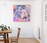 Pink Turtle Diamond Art Kits for Adults, Animal Sea Turtle Diamond Painting for Beginners, Diamond Dot, Dimond Art Paintings Kit, Gem Painting Kit, Crafts for Adults Home Wall Decor Gifts (14x14inch) Rekxtmo