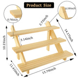 Acrux7 2 Pack 3 Tier Wooden Display Stand, Wooden Earring Display Wood Cupcake Stands, Detachable Wood Tiered Jewelry Card Display Stand with Groove for Jewelry Cupcake Vendors Retail Party Home Acrux7