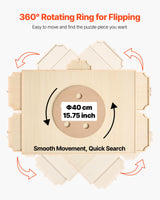 VEVOR 1500 Piece Rotating Puzzle Board with 5 Drawers and Cover, 34x25 inch in Portable Wooden Table, Jigsaw Puzzle Accessories for Adults, Puzzles Organizer Storage System, Birthday Gift for Mom VEVOR