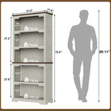 TRONLEE Tall Bookcase, 70 inch Height, 5-Tier Open Storage Shelf, 31.5 in Wide Standing Bookshelves for Home, Office, Bedroom, School, Library, 31.5W * 11.81D *70H (White Espresso, Open Storage) TRONLEE