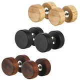 JewelrieShop Fake Plugs Wood Stud Earrings Fake Gauge Natural Wood Cheater Plugs Faux Gauges Earrings for Men Women (8-10mm, 17 Gauges) JEWELRIESHOP