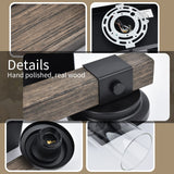 Farmhouse Bathroom Light Fixture Wood Black Vanity Lighting 2-Light Wooden Wall Sconce Industrial Rustic Wall Light Fixtures Over Mirror with Clear Glass Shade for Bathroom Hallway Kitchen Bedroom GoYeel