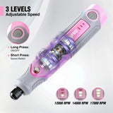 WORKPRO Cordless Rotary Tool Kit with 71pcs Accessories, 3 Variable Speeds, USB Rechargeable Mini Rotary Tool for Engraving, Sanding, Polishing, Carving, Cutting, DIY Crafts - Pink Ribbon WORKPRO