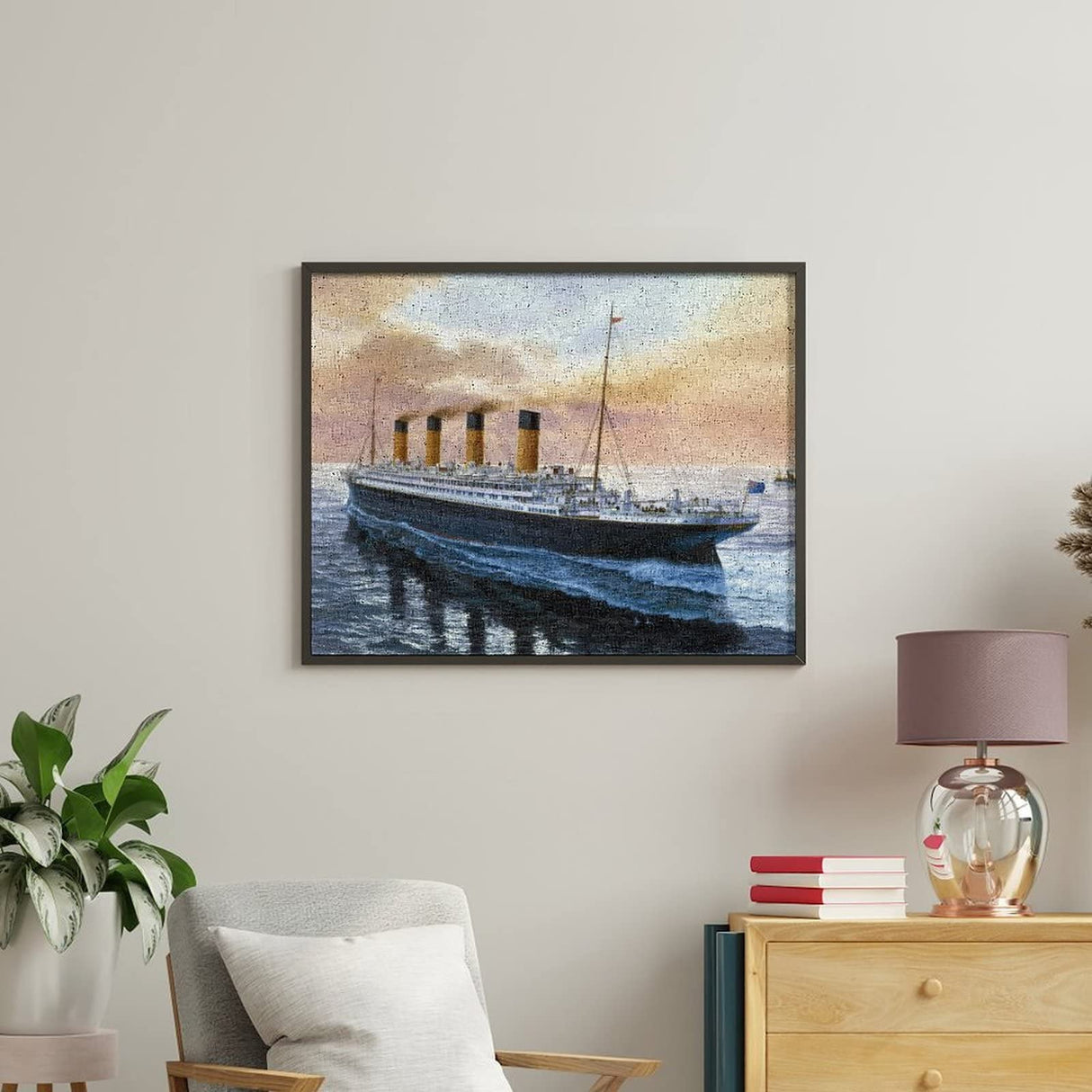 Retro Titanic Famous Old Historic Paint by Numbers for Adults Beginner DIY Painting Kits Wall Art for Home Office Decor WoodArtSupply