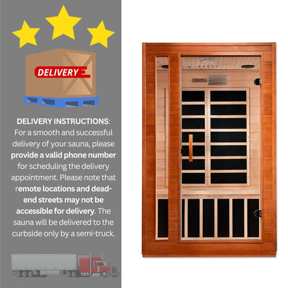 Dynamic Cardoba DYN-6203-01 Elite Ultra Low EMF (Under 3 MG) FAR Infrared Sauna - Curb Side Delivery - WoodArtSupply