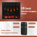 Furmax Fireplace Corner TV Stand for TV Up to 55 Inch, Modern TV Console with 18 Inch Electric Fireplace, Entertainment Center with Open Shelf and Storage Cabinets for Living Room, Rustic Oak Furmax