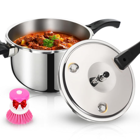 Stainless Steel Pressure Cooker 10 Quart, Induction Stove Top Pressure Cooker with Pressure Indicator Safeguard Devices, Compatible with Gas & Induction Cooker Peterboo