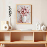 Shouruihua Floral Diamond Painting Kits for Adults, Pink Cherry Blossoms Flowers Diamond Art Painting by Numbers Kits, Diamond Dots Art Kits, Full Round Drill Gem Art for Home Wall Decor, 11.8x15.7 in Shouruihua