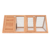 Outdoor Rabbit House Bunny Chicken Coop Wooden Small Animals Quail Cage Hamster Pet Run Cage Poultry Hutch with 2 Doors (46") GOJOOASIS