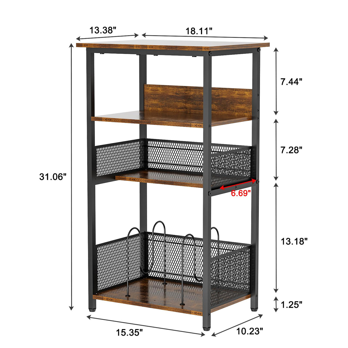 Huxitocan 4-Tier Record Player Stand with Storage for 100 Vinyl Records and 40 CDs, Turntables Holder for Living Room, Bedroom, Office Huxitocan