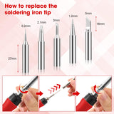 Soldering Iron Kit, 100W LED Digital Solder Gun kits with Ceramic Heater, Adjustable Temperature Welding Tools with Tips, Wick Braid, Stand, Solders Wire, Sponge, Flux Paste, Red Q-MING