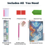 ZENDIYO Phoenix Diamond Painting Kits for Adults, 5D Diamond Art Kits for Adults Beginners, DIY Full Drill Diamonds Dots Gem Art Painting and Crafts for Home Wall Decor 12x16inch ZENDIYO