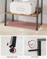 VASAGLE Bookshelf, 5-Tier Narrow Bookcase, Ladder Shelf for Home Office, Living Room, Bedroom, Kitchen, Rustic Brown and Ink Black ULLS067B01 VASAGLE