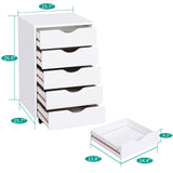 Naomi Home Office File Cabinets Wooden File Cabinets for Home Office Lateral File Cabinet Wood File Cabinet Mobile File Cabinet Mobile Storage Cabinet Filing Storage Drawer White/5 Drawer Naomi Home