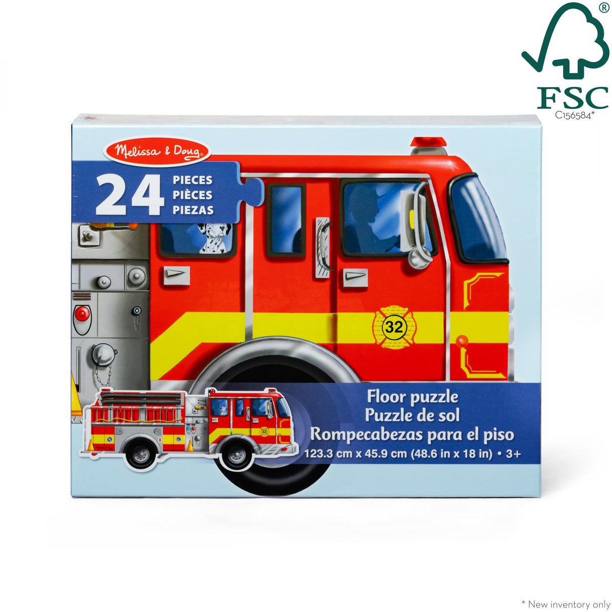 Melissa & Doug Fire Truck Jumbo Jigsaw Floor Puzzle (24 pcs, 4 feet long) - FSC Certified Melissa & Doug
