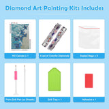 MOGTAA Blue Butterfly Diamond Art Kits for Adults, 5D Seaside Diamond Painting Kits for Adults Beginners, Full Drill Diamond Dots Kits Landscape Gem Painting for Home Decor 12x16 Inch MOGTAA