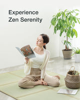 FULI Japanese Tatami Mattress, Tatami Rug, Igusa Mat (Japanese Rush Grass) Folds in Three, Made in Japan (Natural, Twin XL) FULI