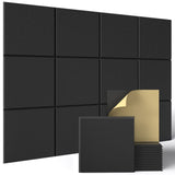 Sonicism 12 Pack Acoustic Wall Panels with Self-Adhesive, 12" X 12" X 0.4" Sound Proof Foam Panels, Decorative Soundproof Wall Panels, Sound Proof Absorbing Tiles for Home & Offices, Black Sonicism