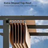 LAUSAINT HOME 10'x 13' Outdoor Retractable Pergola with Sun Shade Canopy, Heavy-Duty Aluminum Pergola, Patio Metal Shelter for Grill, Garden, Backyard, Brown LAUSAINT HOME