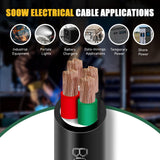 50ft 10/4 10 AWG Portable Power Cable (4 Conductor) - SOOW 600V 10 Gauge Electric Wire for Generator, Portable Lights, RV/EV Car Battery Chargers and Machinery - 50 Feet Electrical Cord Bghdas
