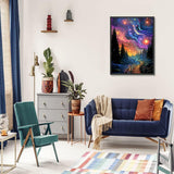 Starry Sky Diamond Painting Kits for Adults - Starry Night Diamond Art Kits for Adults, Round 5D Abstract Landscape Gem Art Kit for Adult DIY Crafts Kit for Home Wall Decor Gifts (16x12 inch) xackcme