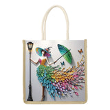 JZHYOAN DIY Diomand Art Tote Bags Kits,Diamond Painting Canvas Tote Bags for Adults, Portable Book Storage, Reusable Grocery Hand Storage Reusable Grocery Bag Canvas Gift Bags for DIY JZHYOAN