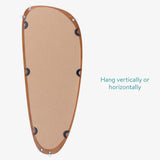 Navaris Irregular Wall Mirror - 23.6 x 9.6 in - Wooden Asymmetrical Mirror - Mid Century Abstract Design - Aesthetic Home Decor - Beechwood Frame Navaris