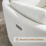 Power Recliner Swivel Glider Rocker Recliner Chair Nursery Rocking Chair Upholstered Adult Rocking Chair with 2 Pillows for Living Room Bedroom(White, Power-Driven) choairy