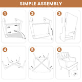 Yaheetech Accent Chair, Living Room Chair Mid Century PU Leather Armchair Lumbar Pillow, Comfy Upholstered Reading Chair Wood Leg Bedroom Brown 2PCS Yaheetech