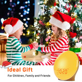 Wake Up Light Sunrise Alarm Clock for Kids, Heavy Sleepers, Bedroom, Full Screen with Sunrise/Sunset Simulation, Dual Alarms, FM Radio, 15 Colorful Nihgt Lights, Natural Sounds, Wood Grain JALL