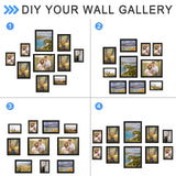 Rexllon Black Picture Frames Collage Wall Decor 10 Pack, Gallery Wall Frame Set for Wall Mounting or Tabletop Display, Multi Sizes Including 8x10, 5x7, 4x6 Family Photo Frames Rexllon